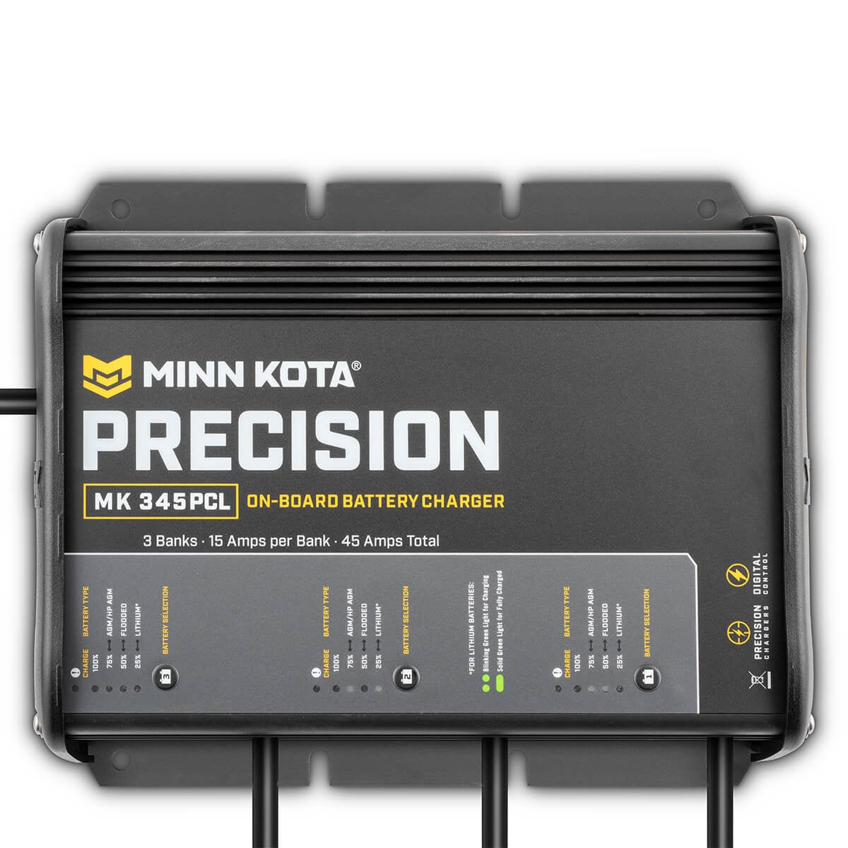 Minn Kota Mk345pcl Precision Charger 3 Bank 15 Amps