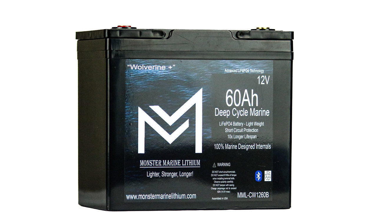 12v 60Ah Deep Cycle Lithium Marine Battery "Wolverine"