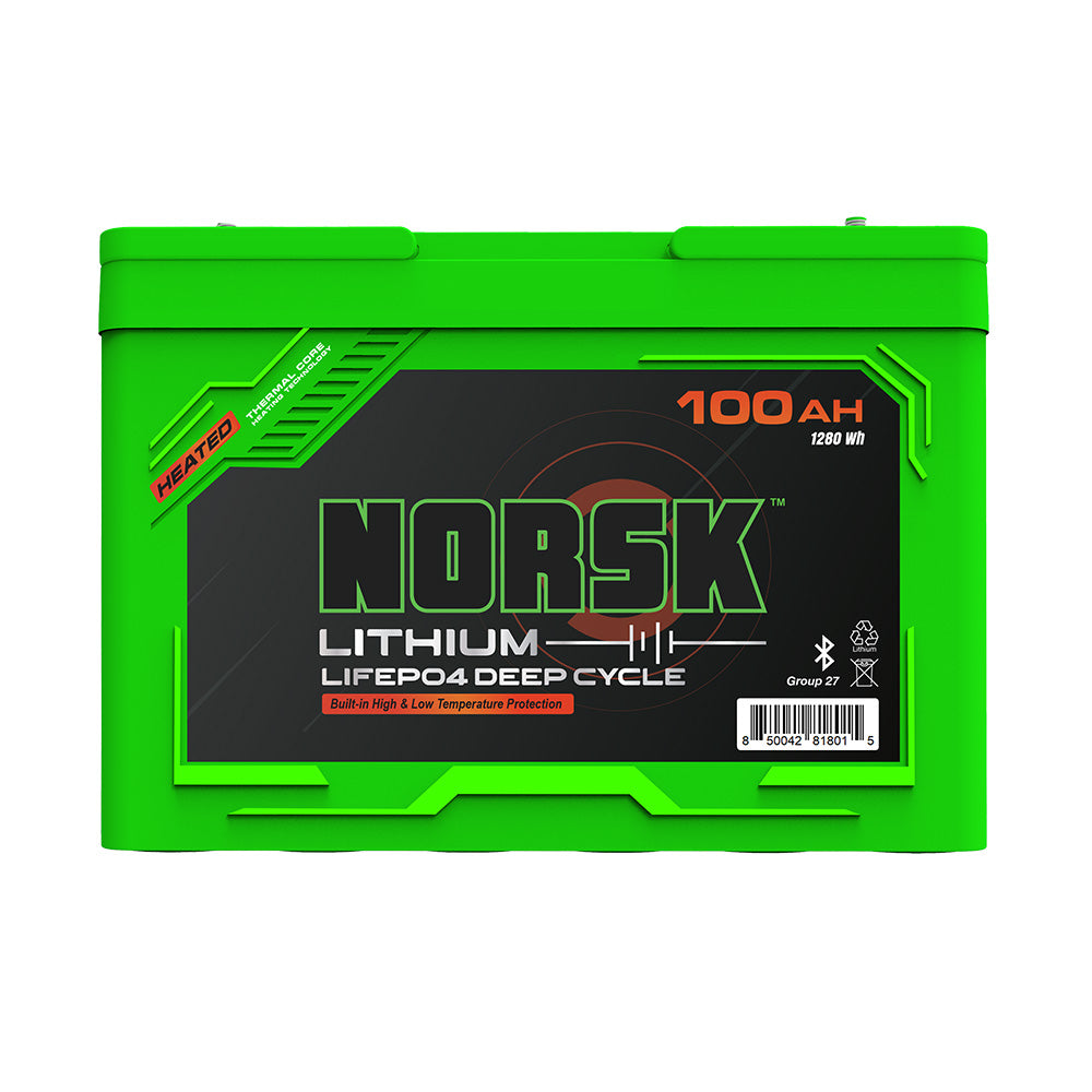 Norsk 100AH 12.8V LIFEPO4 Lithium Battery - Guardian + Heated