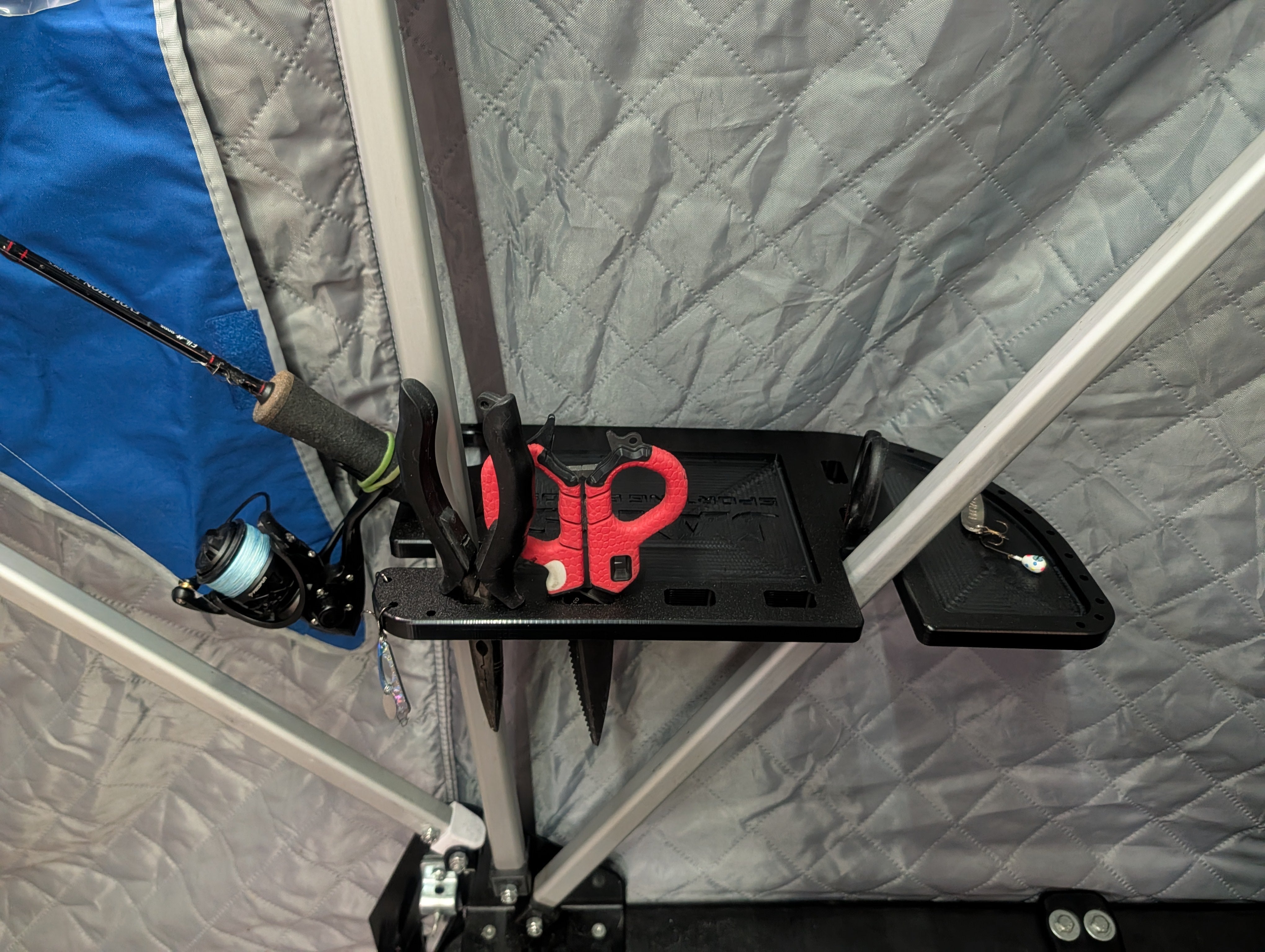 The Ultimate Ice Shanty Tackle & Tool Organizer Table