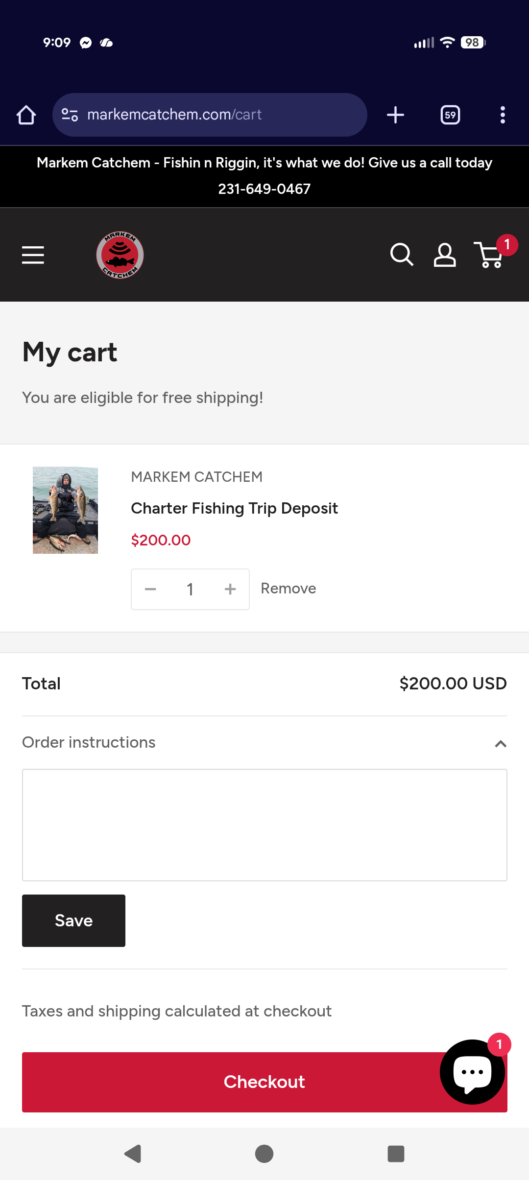 Charter Fishing Trip Deposit