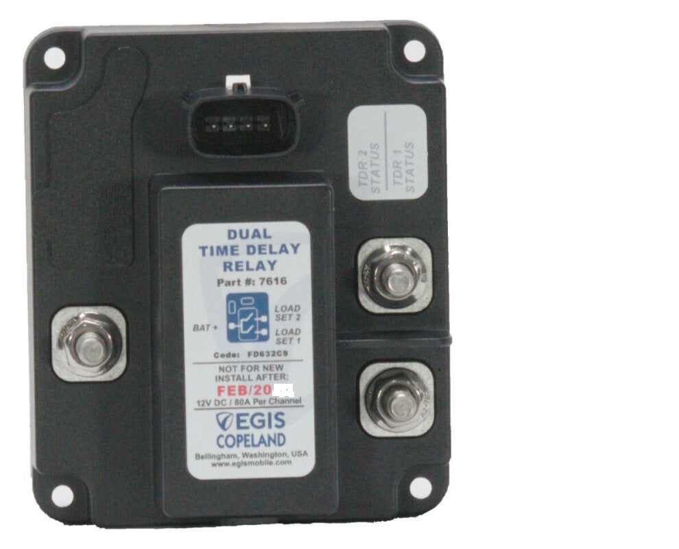 Egis 7616 Tdr Series Dual Output  Time Delay Relay 2x80a 12v