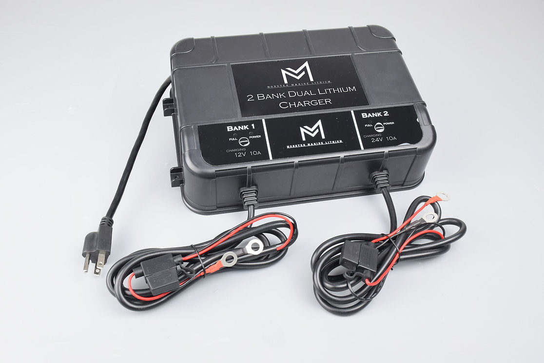 Dual 12v & 24v marine waterproof lithium charger
