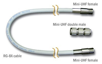 Digital 10' Rg8x W/mini Uhf Female & Mini Uhf Double Male
