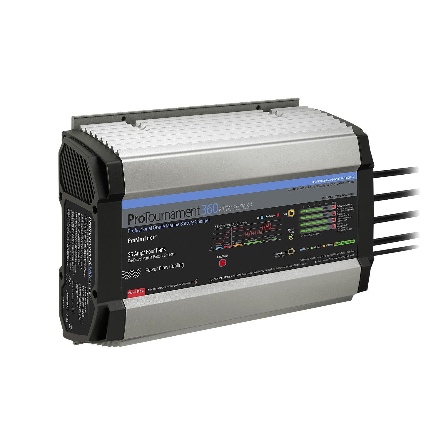 Promariner Protournament 360 36 Amp Battery Charger 12/24/36/48v 4 Bank 120v Input